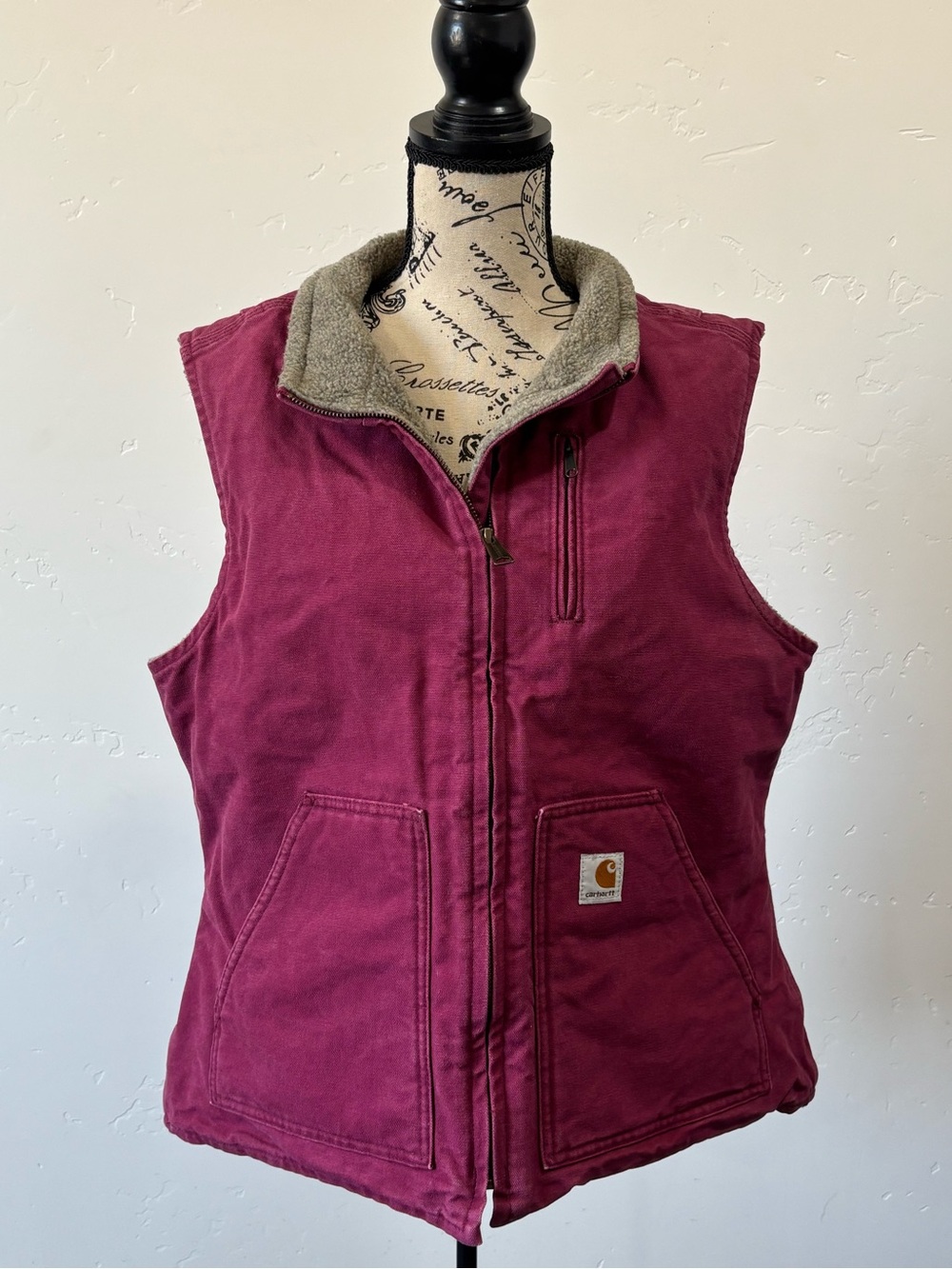 Carhartt Women's Vest Rose Pink WV001 648 Sherpa Lined size large